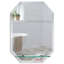 Mood Octagonal Bathroom Mirror with Shelf, Wall Mounted, 18 x 24 inch Frame...