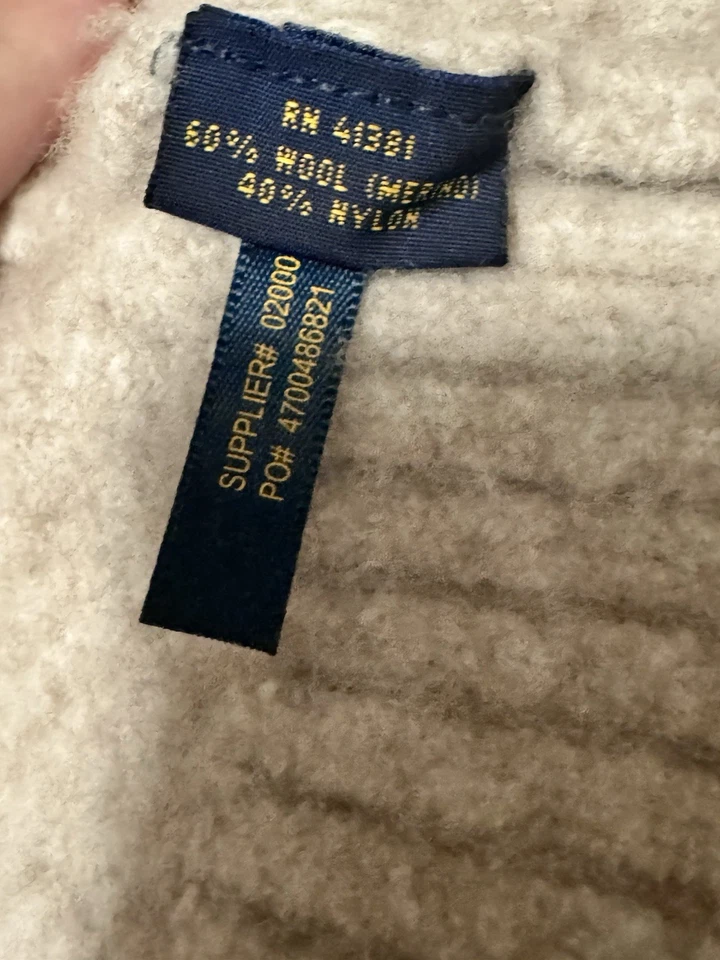 Polo Ralph Lauren Girls Wool Blend Cardigan Sweater Small Gray Italian Yarn - Image 3 of 4