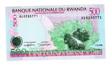 RWANDA AFRICA 500 FRANCS BANKNOTE 1998 P26 GORILLA NEW UNC