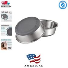 PEGYY11 Nonslip Stainless Steel Dog Cat Bowls, 2 Cup, 2 Count