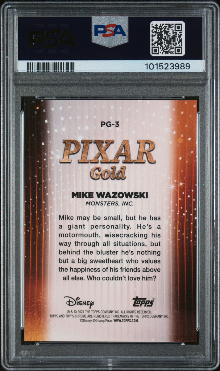2024 TOPPS CHROME DISNEY PIXAR GOLD REFRACTOR #PG3 MIKE WAZOWSKI