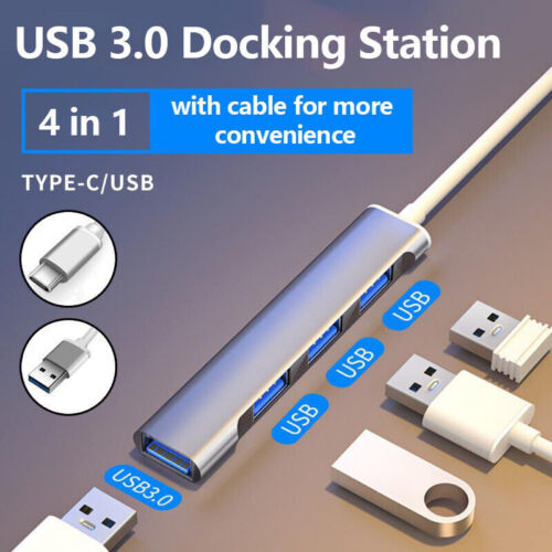 4 Port USB 3.0 HUB Splitter Adapter For PC Mac Android phones MacBook Pro iPad - Picture 3 of 13