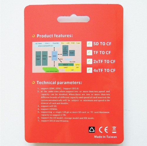 Speed SDXC SDHC SD to CF Compact Flash Memory Card Reader Adapter Type I High - Picture 8 of 12