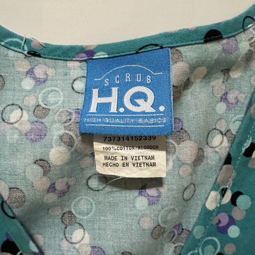 2 Scrub Tops Women Scrub World Small Christmas Patterned And Scrub HQ Turq - Picture 3 of 3