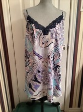Secret Treasures XL 16-18 Sleepwear Nightgown Blue Paisley Satin Lace