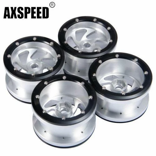 4pcs 2.2'' Alloy Beadlock Wheels Rims for Axial Wraith TRX4 D90 1/10 RC Crawler - Picture 1 of 4