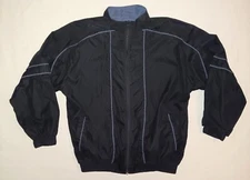 MENS WEATHERPROOF PERFORMANCE  LINED WIND BREAKER ZIP JACKET LARGE BLACK