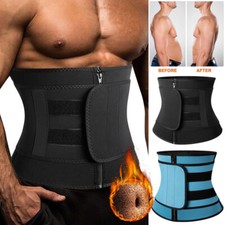 Men's Waist Trainer Fat Burner Body Shaper Neoprene Sauna Sweat Belt Weight Loss