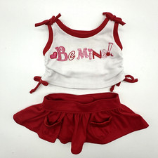 Build A Bear Be Mine Embroidered Top Red Skirt Valentines Love Teddy Clothes