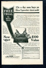 1922 Oliver Typewriter Orig. Mag. Ad Print   $49.50 thumbnail
