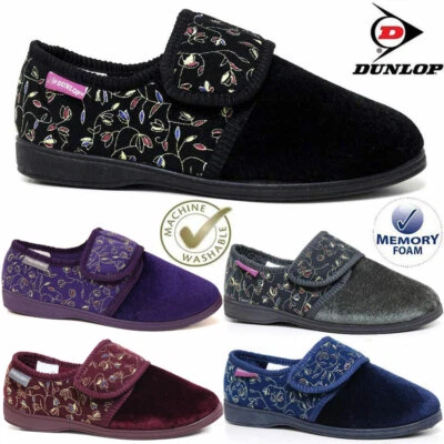 LADIES DIABETIC ORTHOPAEDIC EASY CLOSE WIDE FIT MACHINE WASHABLE SLIPPERS SHOES