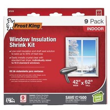 V73/9H Indoor Shrink Window Kit 42 62-Inch Clear 9-Pack