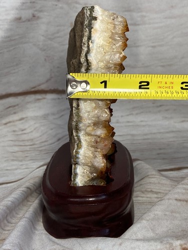 Citrine Crystal Cluster from Brazil 5"x4"x1" on Custom Wood Stand 1lb 10 oz #123 - Picture 5 of 6