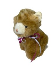 Gund Buttons Kitty Cat 6" Plush Orange Tan w Bow Stuffed Animal Toy Vintage 1991