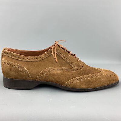 RALPH LAUREN Größe US 8 Brown Perforiert Wildleder Wingtip Schnürschuh