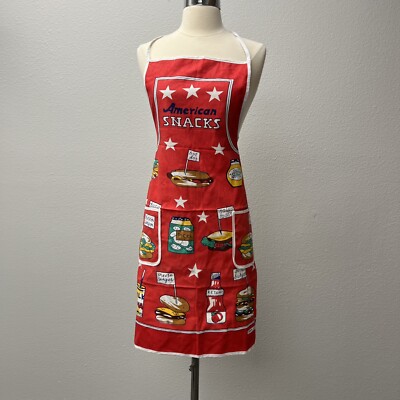 Cooking Apron Kitchen  American Snacks Print Vintage