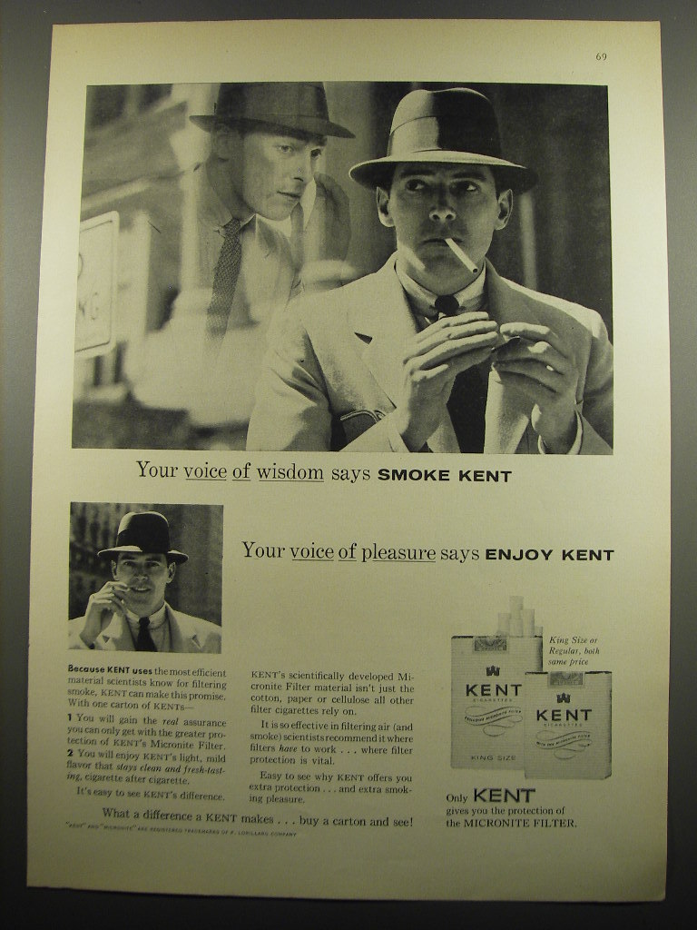 wisdom cigarette 1955 Kent Cigarettes Ad