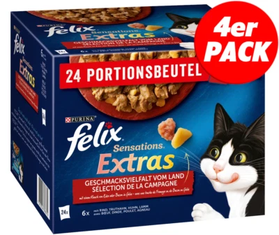 FELIX Katzenfutter Nassfutter Sensations in Gelee - Fleisch & Geflügel 96 x 85g