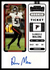 2022 Panini Contenders Rookie Ticket DeAngelo Malone Rookie Auto Atlanta Falcons