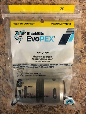 SharkBite K020A EvoPEX 1 in. Push x 1 in. D Push Plastic Straight Coupling