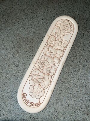 Vintage 1993 Lyn Ulick Art Studio Pottery Garlic Bread Baguette Warmer Stone 12 