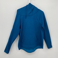 Champion Women's Duo Dry Long Sleeve Hoodie Casual Solid Blue Size L