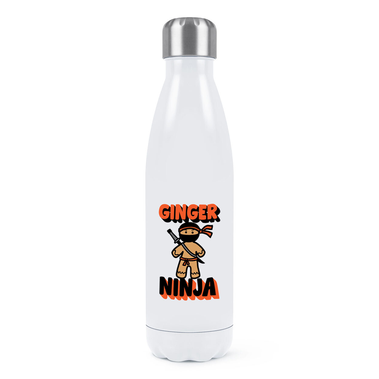 Ginger Ninja Double Wall Water Bottle Orange Funny Joke Humour Sarcastic Sarcasm