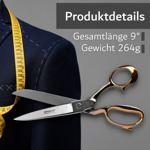 WELTMEISTER Solingen Germany Schneiderschere (vergoldet) 7" - 10", Stoffschere - Bild 7 von 25
