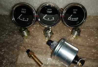 #ad Gauges Kit 52 Electrical Temp Oil Pressure Volt Senders Sending unit ME $39.71