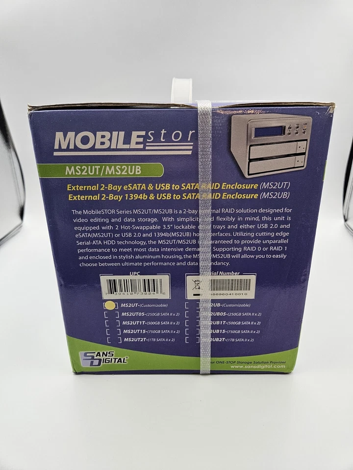 Sans Digital MobileSTOR MS2UT 2 Bay SATA to eSATA/USB 2.0 Enclosure Brand New - Image 4 of 4