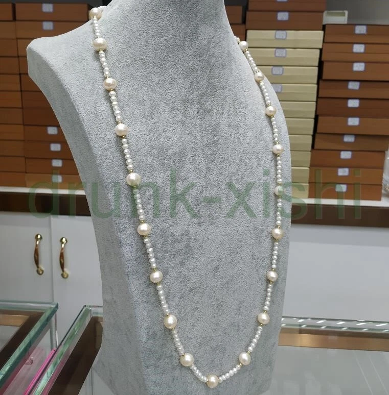 38" Genuine White Golden Pink South Sea Mixed Pearl Necklace 14k Gold P - Image 3 of 4