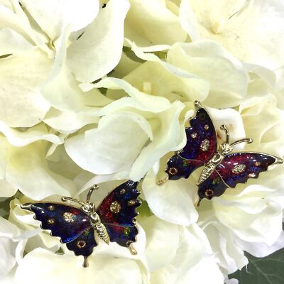 Petite Broche Papillon Vintage Made In Taiwan - Accessoire Déco Ou Bijou