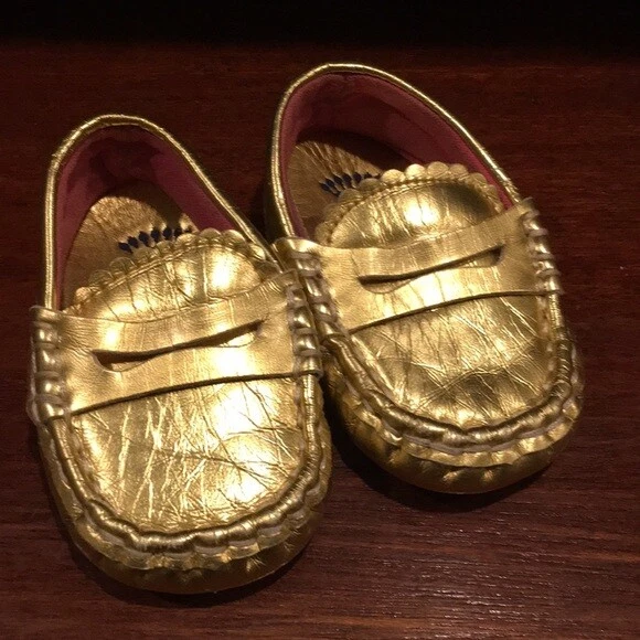 ZAPATOS Mocasín JUICY COUTURE INFANTIL BEBÉ DORADO TALLA 2-3 Foto 4 de 4