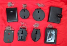 FULL SET Us Police Badge Round Holder Leather Belt Clip Us Badge Holder Chains