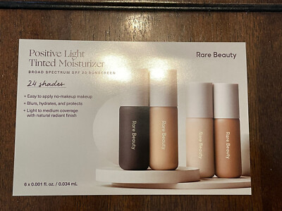Rare Beauty Positive Light Tinted Moisturizer SPF 20 Sunscreen Sample Card | eBay Rare Beauty Positive Light Tinted Moisturizer SPF 20 Sunscreen Sample Card | eBay