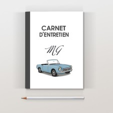 Carnet d'entretien MG MGB bleu ciel cabriolet voiture ancienne notice