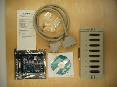 moxa C168H/PCI 8 port serial board + opt 8b board + software + cable + manual