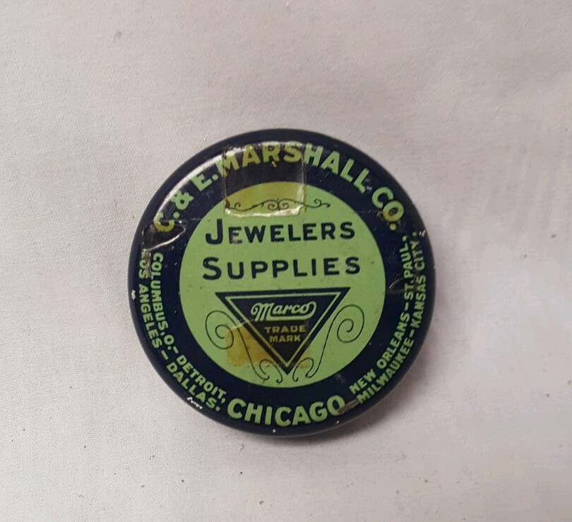 VINTAGE JEWELERS SUPPLIES TIN C. & E. MARSHALL CO. CHICAGO 2" eBay