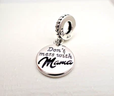 Authentic Pandora #793204C01 Mama Engravable Dangle Charm