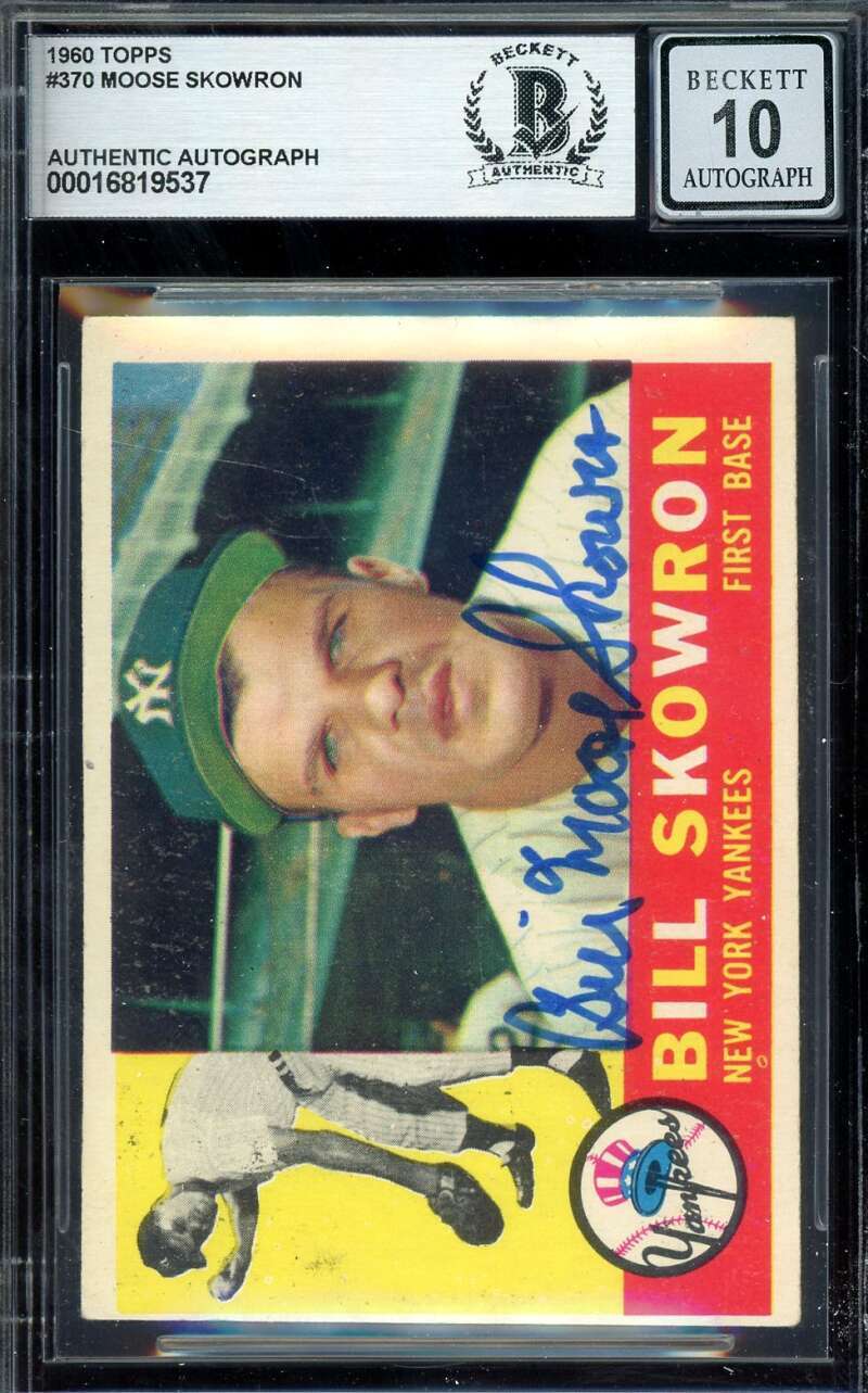 Moose Skowron Gem Mint 10 Beckett BAS Signed 1960 Topps Autograph