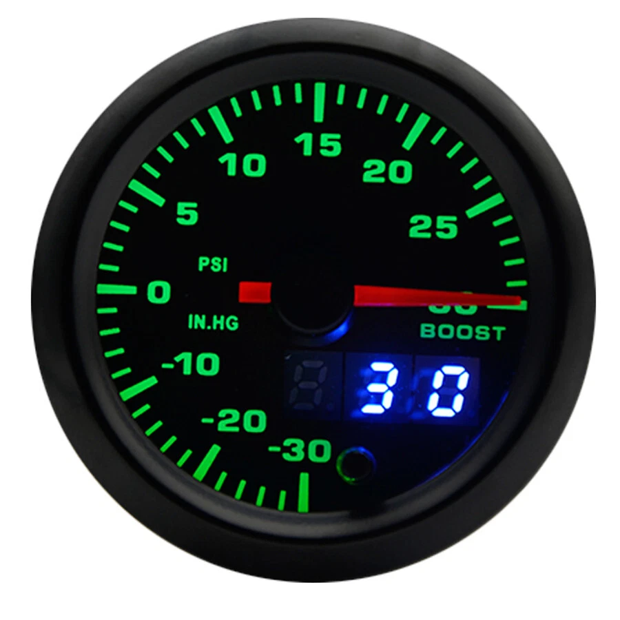 Medidor PSI Digital Doble Pantalla LED Coche Turbo Boost Gauge 2" 7 Colores Foto 4 de 4