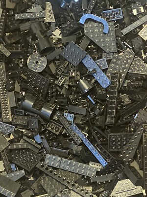 Lego Bulk Color BLACK  Bricks Plates Specialty Parts 300 Pieces Random