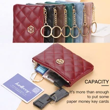 Women Key Ring Mini Purse Coin Small Change Bag Card Wallet Pouch Zip Up Case US