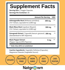 Ashwagandha Maca Root Fenugreek Extract Capsules Supplement for Men  Women -...