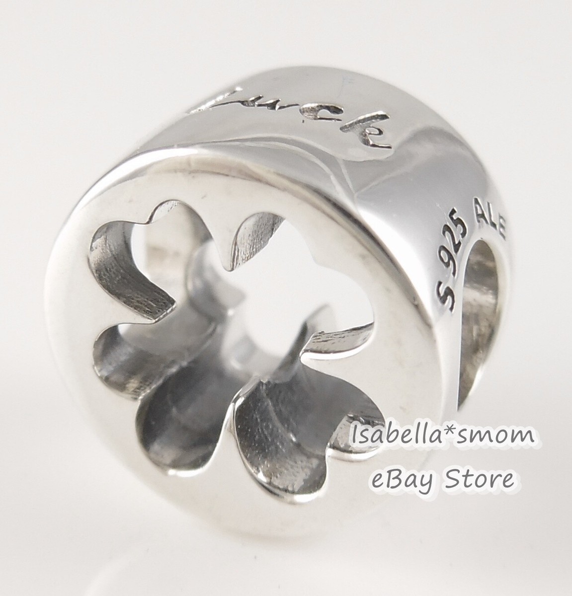 FOUR LEAF CLOVER Authentic PANDORA Silver Cut Out LUCK Charm