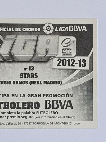 Sergio Ramos Stars Panini La Liga Ediciones Este 2012-13 #13 Real Madrid Legend - Picture 6 of 8