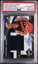 2009 Panini Limited #7 Freshman Jumbo Jersey Stephen Curry Signed Card AUTO 10 P