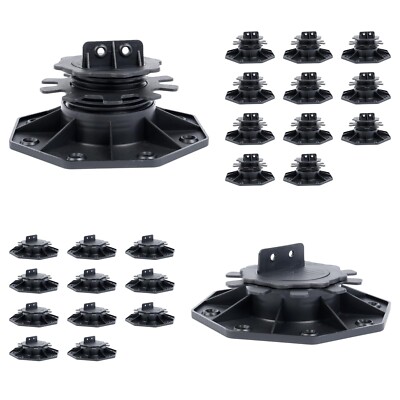 12 Pack Adjustable Plastic Pedestal Paver, Deck Foundation Support Base, Floo...