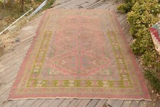 Tappeto caucasico misura 6x10 tessuto a mano antico vintage Sumak Kilim 205x3...