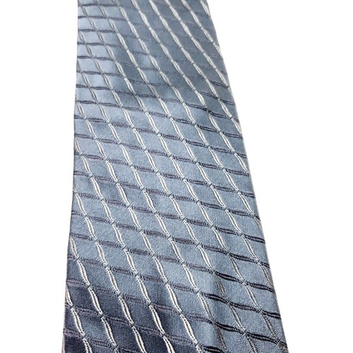 Ike Behar New York Silk Tie USA Woven Gray Plaid - Picture 2 of 6